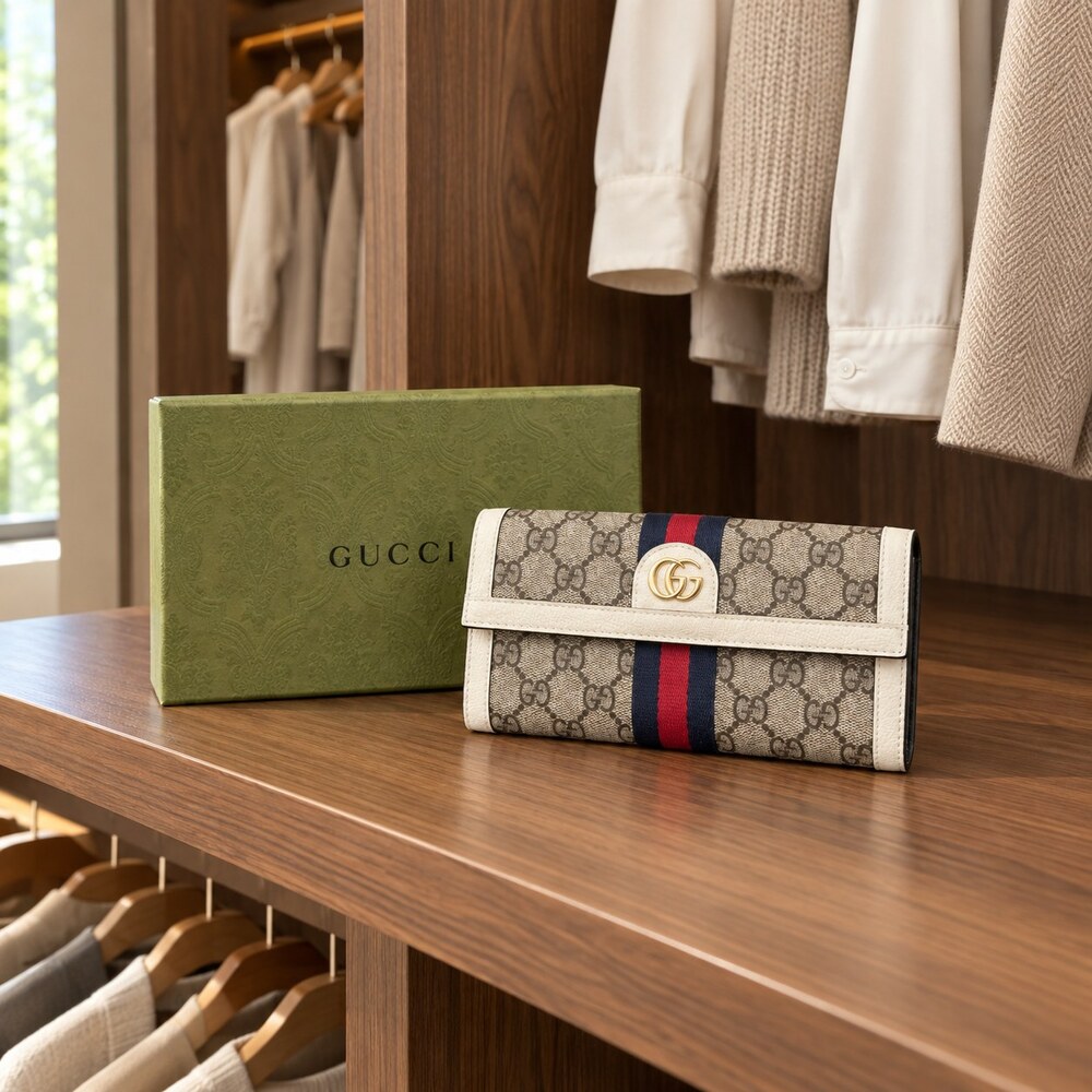 Gucci Ophidia GG Canvas Long Flap Wallet - Picture 3 of 6